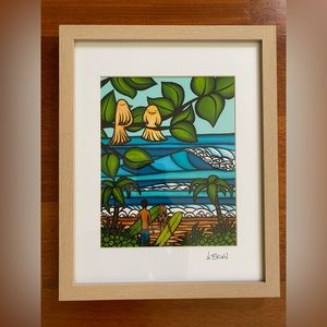 Heather Brown “Ku’uipos” framed print art. 12” x 15”- Excellent condition.